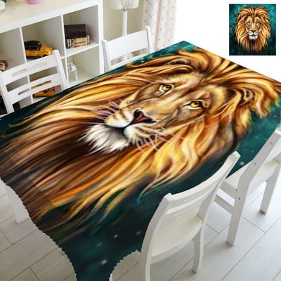 Cool divoké zviera tiger lev kuchynské dekorácie pre domácnosť divoká zver lev 3D obrusy obdĺžnikový štvorcový obrus vodotesný obrus
