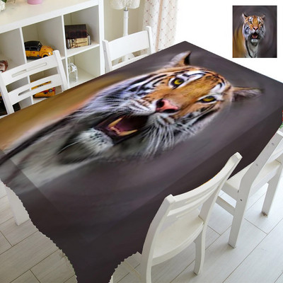 Cool divoké zviera tiger lev kuchynské dekorácie pre domácnosť divoká zver lev 3D obrusy obdĺžnikový štvorcový obrus vodotesný obrus