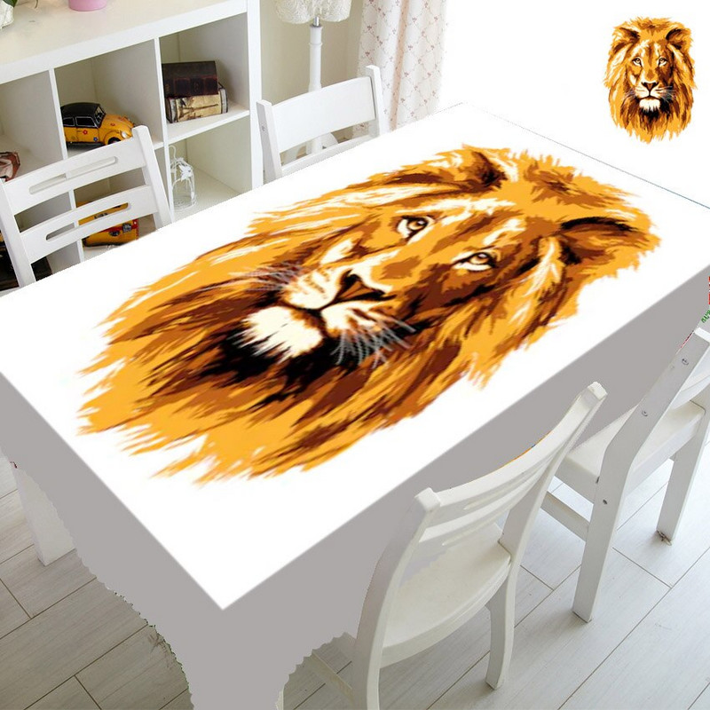 Cool divoké zviera tiger lev kuchynské dekorácie pre domácnosť divoká zver lev 3D obrusy obdĺžnikový štvorcový obrus vodotesný obrus