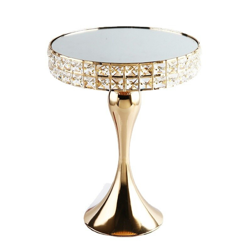 Kreatív tükör kristálytálca torta desszert tányér dekoráció Esküvői magas lábú tálca Háztartási apróságok Tárolótálca dekoráció