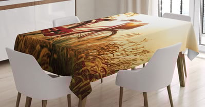 Тартан Покривка Традиционен дизайн Шотландски фолклор Печатен плат Покривка за маса за кухня и декорация на дома