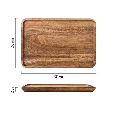 Akacijos medienos laikymo padėklas Modernus kavos staliukas arbatos rinkinys padėklai Svetainė Stalinis saldainių organizatorius Europos paprastas namų dekoravimas