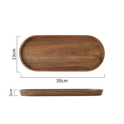 Akacijos medienos laikymo padėklas Modernus kavos staliukas arbatos rinkinys padėklai Svetainė Stalinis saldainių organizatorius Europos paprastas namų dekoravimas