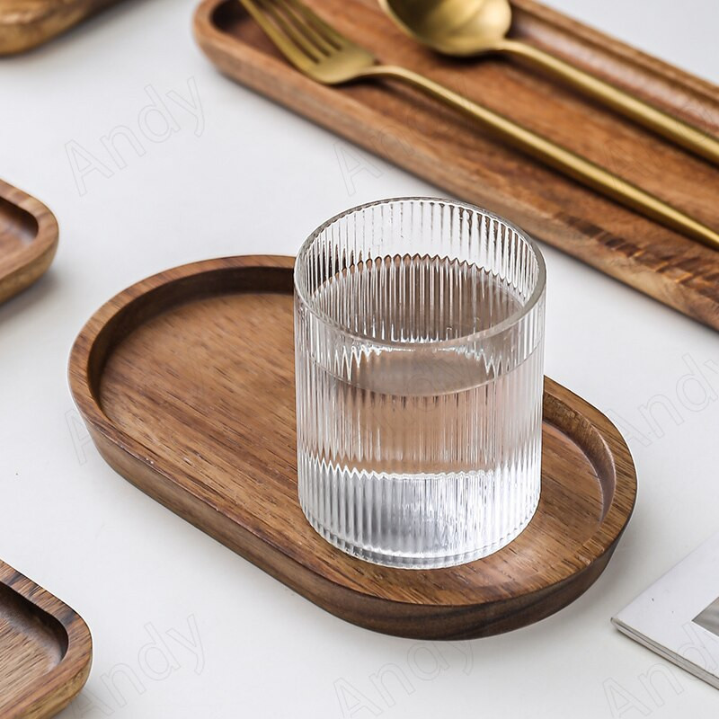 Akacijos medienos laikymo padėklas Modernus kavos staliukas arbatos rinkinys padėklai Svetainė Stalinis saldainių organizatorius Europos paprastas namų dekoravimas