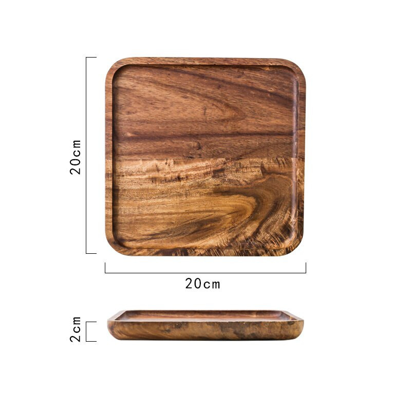 Akacijos medienos laikymo padėklas Modernus kavos staliukas arbatos rinkinys padėklai Svetainė Stalinis saldainių organizatorius Europos paprastas namų dekoravimas