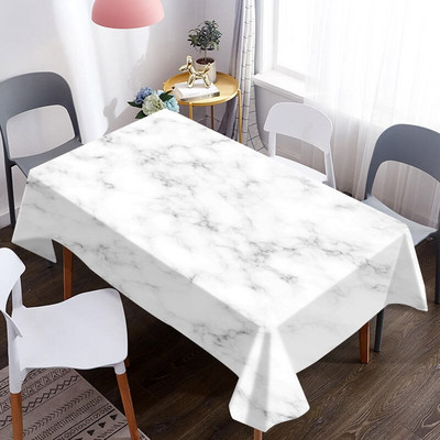 Kohandatud marmorist 3D lauakate vee- ja õlikindel dekoratiivse söögilaudlina jaoks piknikuteki laudlina jaoks