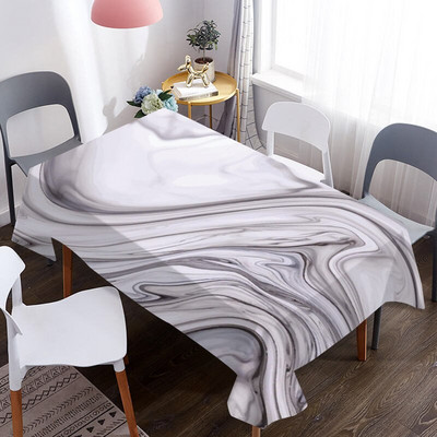 Kohandatud marmorist 3D lauakate vee- ja õlikindel dekoratiivse söögilaudlina jaoks piknikuteki laudlina jaoks