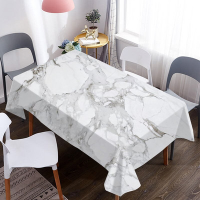 Kohandatud marmorist 3D lauakate vee- ja õlikindel dekoratiivse söögilaudlina jaoks piknikuteki laudlina jaoks