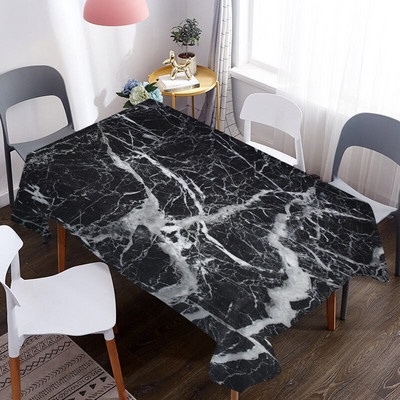 Kohandatud marmorist 3D lauakate vee- ja õlikindel dekoratiivse söögilaudlina jaoks piknikuteki laudlina jaoks