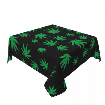 Weed Leaf Покривка Зелена марихуана Hype Декоративна квадратна покривка за маса Сватбена щампа Декорация Полиестерна покривка