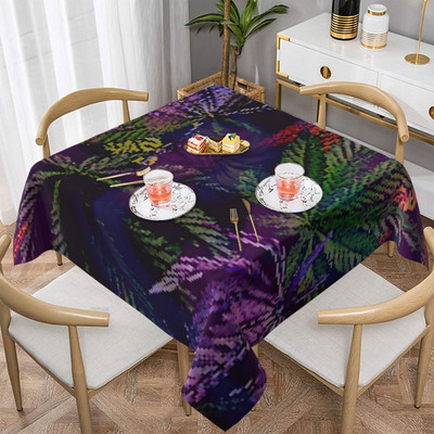 Weed Leaf Stolnjak Green Marijuana Hype Dekorativni kvadratni pokrivač za stol Vjenčani print Dekoracija Poliesterski stolnjak