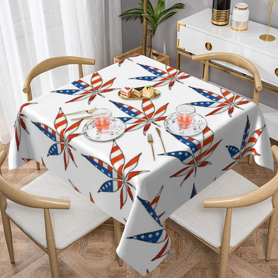 Weed Leaf Stolnjak Green Marijuana Hype Dekorativni kvadratni pokrivač za stol Vjenčani print Dekoracija Poliesterski stolnjak