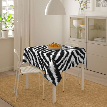 Покривка с принт на зебра Cool Zebras Skin Design Миеща се щампована покривка за маса Бюфет Евтина декорация Полиестерна покривка за маса