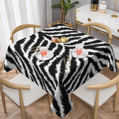Покривка с принт на зебра Cool Zebras Skin Design Миеща се щампована покривка за маса Бюфет Евтина декорация Полиестерна покривка за маса