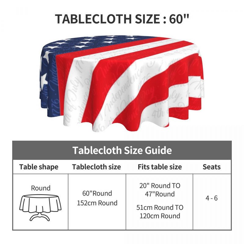 Csillagzászló Pirnt Abrosz USA július 4. Függetlenség napja Egyedi asztalterítő Születésnapi parti dekoráció Poliészter asztalterítő