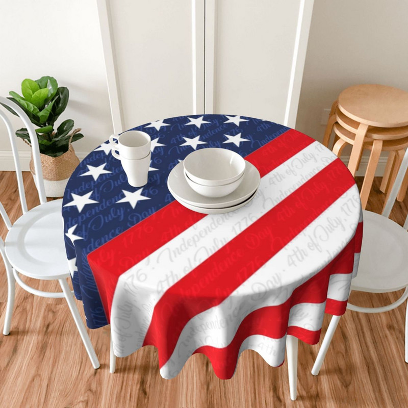 Csillagzászló Pirnt Abrosz USA július 4. Függetlenség napja Egyedi asztalterítő Születésnapi parti dekoráció Poliészter asztalterítő