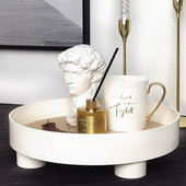 Nordic Simple Storage Tray Ins Okrúhly úložný tanier Organizér na drobnosti pre domácnosť Kozmetický stojan na dekoráciu stola Ozdoby
