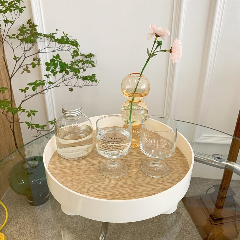 Nordic Simple Storage Tray Ins Okrúhly úložný tanier Organizér na drobnosti pre domácnosť Kozmetický stojan na dekoráciu stola Ozdoby