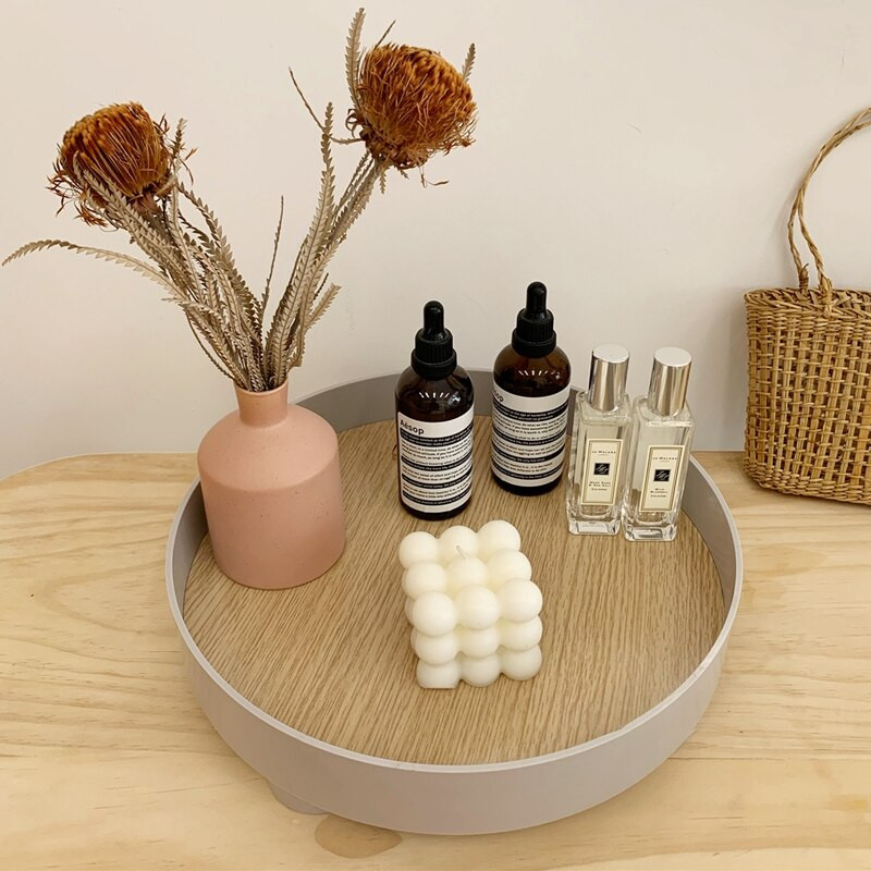 Nordic Simple Storage Tray Ins Okrúhly úložný tanier Organizér na drobnosti pre domácnosť Kozmetický stojan na dekoráciu stola Ozdoby