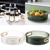 Rotacija od 360° Tanjur za pohranu šminke i začina Rotirajući ormarić Organizator Kozmetički pladanj za kućnu kuhinju Organizacija kupaonice Y5GB