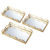 Tuščiaviduris veidrodinis padėklas lengvas prabangus laikymo makiažo veidrodžio laikiklis serviravimo padėklas vestuvių fono makiažo kvepalų dovana