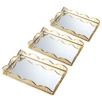 Κοίλος δίσκος καθρέφτη Ελαφριά πολυτελής αποθήκευση μακιγιάζ Θήκη καθρέφτη Δίσκος σερβιρίσματος για δώρο αρώματος μακιγιάζ γάμου