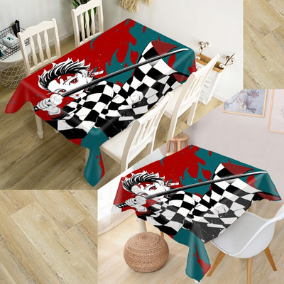 Individualizuotas demonų žudikas Kimetsu No Yaiba staltiesė Oksfordo audinys Stačiakampis vandeniui atsparus alyvai atsparus stalo užvalkalas Šeimos vakarėlis