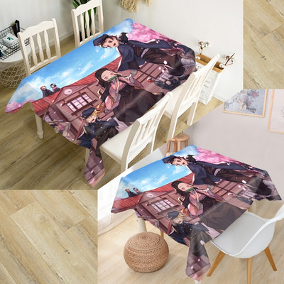 Individualizuotas demonų žudikas Kimetsu No Yaiba staltiesė Oksfordo audinys Stačiakampis vandeniui atsparus alyvai atsparus stalo užvalkalas Šeimos vakarėlis