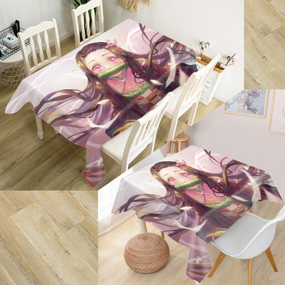 Individualizuotas demonų žudikas Kimetsu No Yaiba staltiesė Oksfordo audinys Stačiakampis vandeniui atsparus alyvai atsparus stalo užvalkalas Šeimos vakarėlis
