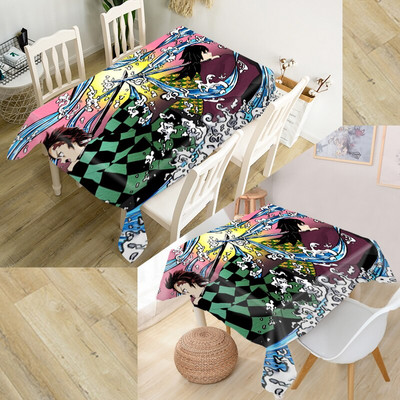 Individualizuotas demonų žudikas Kimetsu No Yaiba staltiesė Oksfordo audinys Stačiakampis vandeniui atsparus alyvai atsparus stalo užvalkalas Šeimos vakarėlis