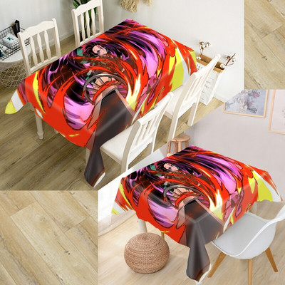 Individualizuotas demonų žudikas Kimetsu No Yaiba staltiesė Oksfordo audinys Stačiakampis vandeniui atsparus alyvai atsparus stalo užvalkalas Šeimos vakarėlis