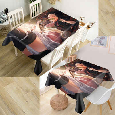 Individualizuotas demonų žudikas Kimetsu No Yaiba staltiesė Oksfordo audinys Stačiakampis vandeniui atsparus alyvai atsparus stalo užvalkalas Šeimos vakarėlis