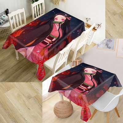 Individualizuotas demonų žudikas Kimetsu No Yaiba staltiesė Oksfordo audinys Stačiakampis vandeniui atsparus alyvai atsparus stalo užvalkalas Šeimos vakarėlis