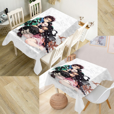 Individualizuotas demonų žudikas Kimetsu No Yaiba staltiesė Oksfordo audinys Stačiakampis vandeniui atsparus alyvai atsparus stalo užvalkalas Šeimos vakarėlis