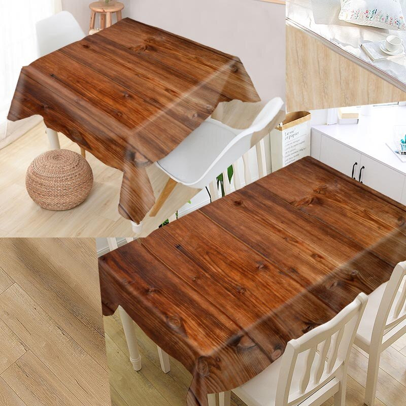 Lijepi drveni stolnjak Oxford tkanina Otporan na prašinu Večernji stolnjak Dekoracija stola Pokrivač za stol za dekoraciju svatova