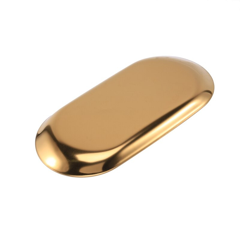 Metalna ladica za pohranu Zlatni ovalni točkasti tanjur s voćem Mali predmeti Posuda za izlaganje nakita Ogledalo