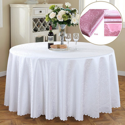 Esküvői terítő huzat Kerek dekoráció bankett Hotel Show Party Sima poliészter Jacquard terítő Nagykereskedelem Nappe De Table