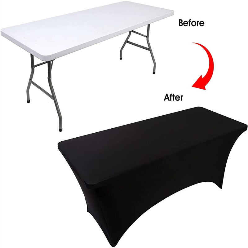 Elastický obdĺžnikový spandexový obrus, elegantný obrus na stôl s dĺžkou 1,2 m, 1,8 m