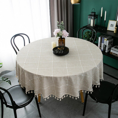 Severské jednofarebné obrusy, elegantné strapce, okrúhly jedálenský obrus, svadobný obrus, hotelový obrus, prachotesný obrus