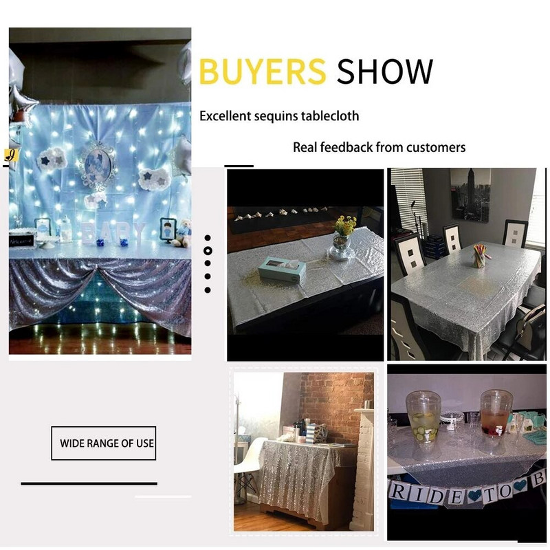 LQIAO Stolová sukňa s flitrami, obdĺžniková elastická stolová sukňa, obrus, trblietavý stôl, bytová dekorácia, obrus, svadobná párty
