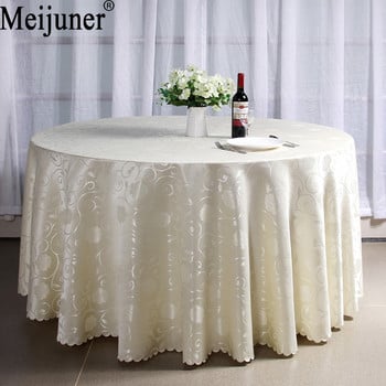 Meijuner New Hot Sale Jacquard Weave Peony Hotel Home Table Cloth Банкетна покривка за кръгла маса
