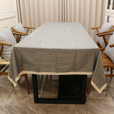 Pravokutni stolnjak imitacija lana sivi Kaki stol za vjenčanje Rođendanska navlaka Čipkani stolnjak Nordijski čaj Kava Uređenje doma