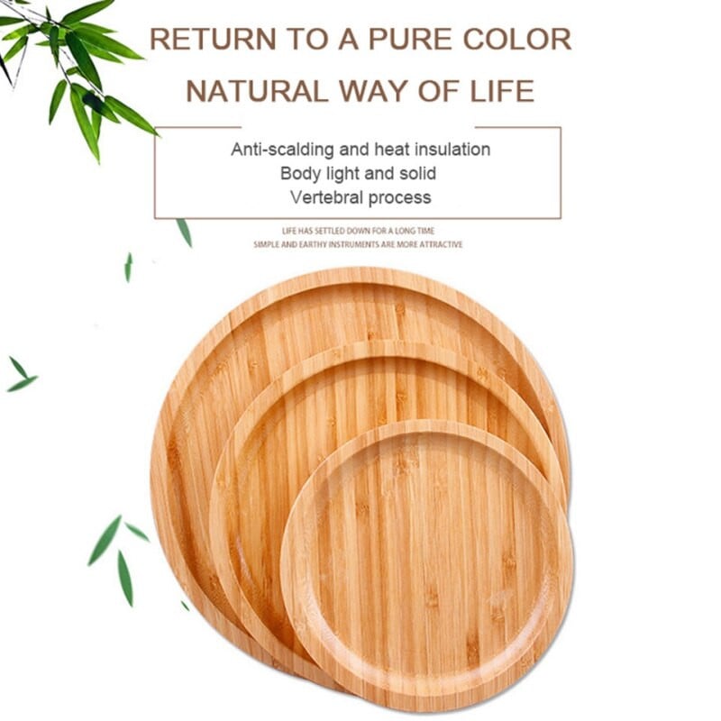 Tác Bamboo Home Hotel Chlieb Kreatívne okrúhle úložné tácky Kuchynská organizácia úložného priestoru
