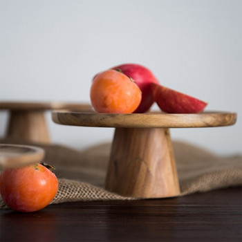 Ξύλινος δίσκος για επιδόρπιο κέικ φρούτων Επιτραπέζιο ντεκόρ φωτογραφίας σπιτιού