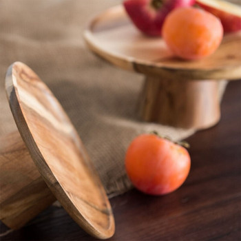 Ξύλινος δίσκος για επιδόρπιο κέικ φρούτων Επιτραπέζιο ντεκόρ φωτογραφίας σπιτιού