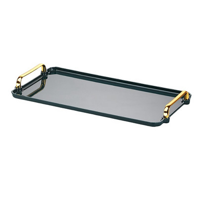 Stačiakampis plastikinis serviravimo padėklas Išskirtinis žalias serviravimo padėklas Dekoratyvinis prabangus arbatos padėklas Virtuvės vaisių desertų padėklas