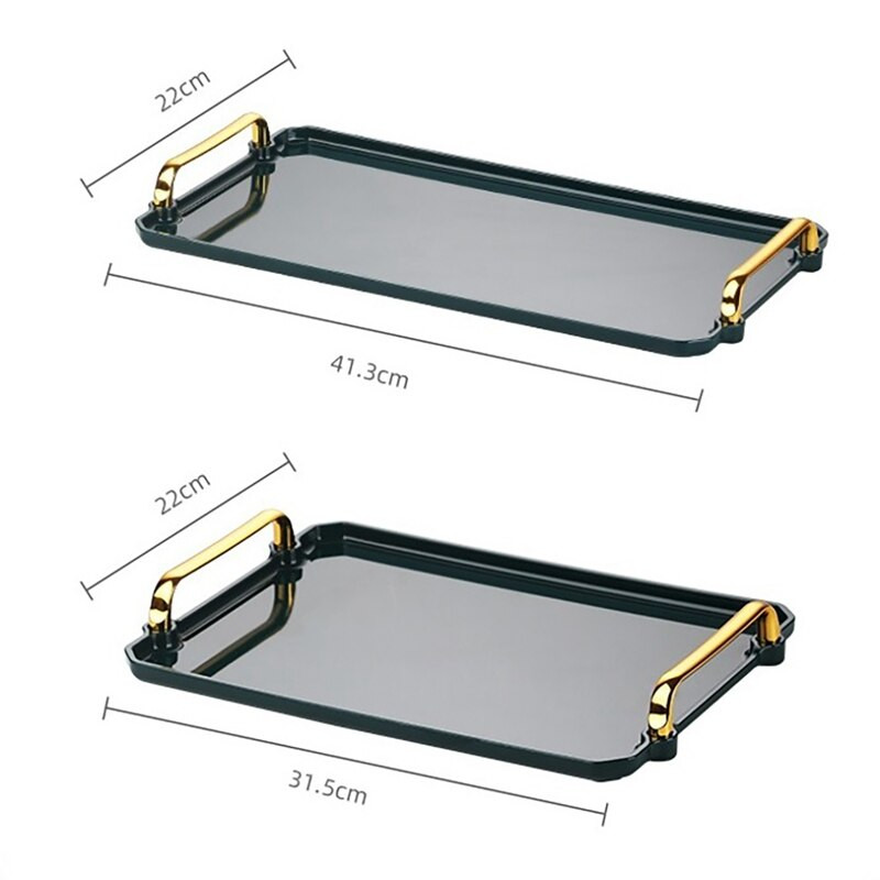 Stačiakampis plastikinis serviravimo padėklas Išskirtinis žalias serviravimo padėklas Dekoratyvinis prabangus arbatos padėklas Virtuvės vaisių desertų padėklas