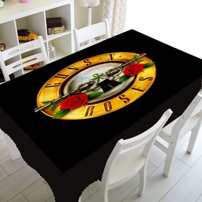Punk Guns N Roses Logo Obrus na stôl na párty Dekorácie do domácnosti Hard Rock Hudba Obrus Obdĺžnikový Štvorcový Obrusy Vodotesný