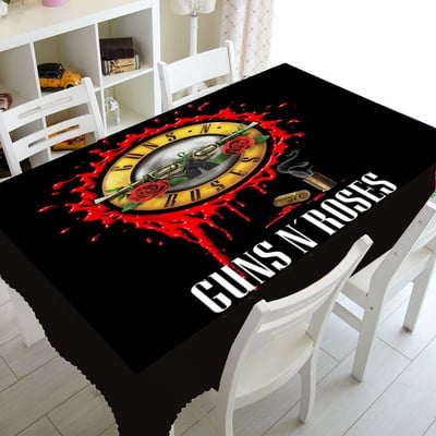 Punk Guns N Roses Logo Obrus na stôl na párty Dekorácie do domácnosti Hard Rock Hudba Obrus Obdĺžnikový Štvorcový Obrusy Vodotesný