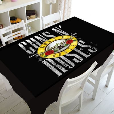 Punk Guns N Roses Logo Obrus na stôl na párty Dekorácie do domácnosti Hard Rock Hudba Obrus Obdĺžnikový Štvorcový Obrusy Vodotesný
